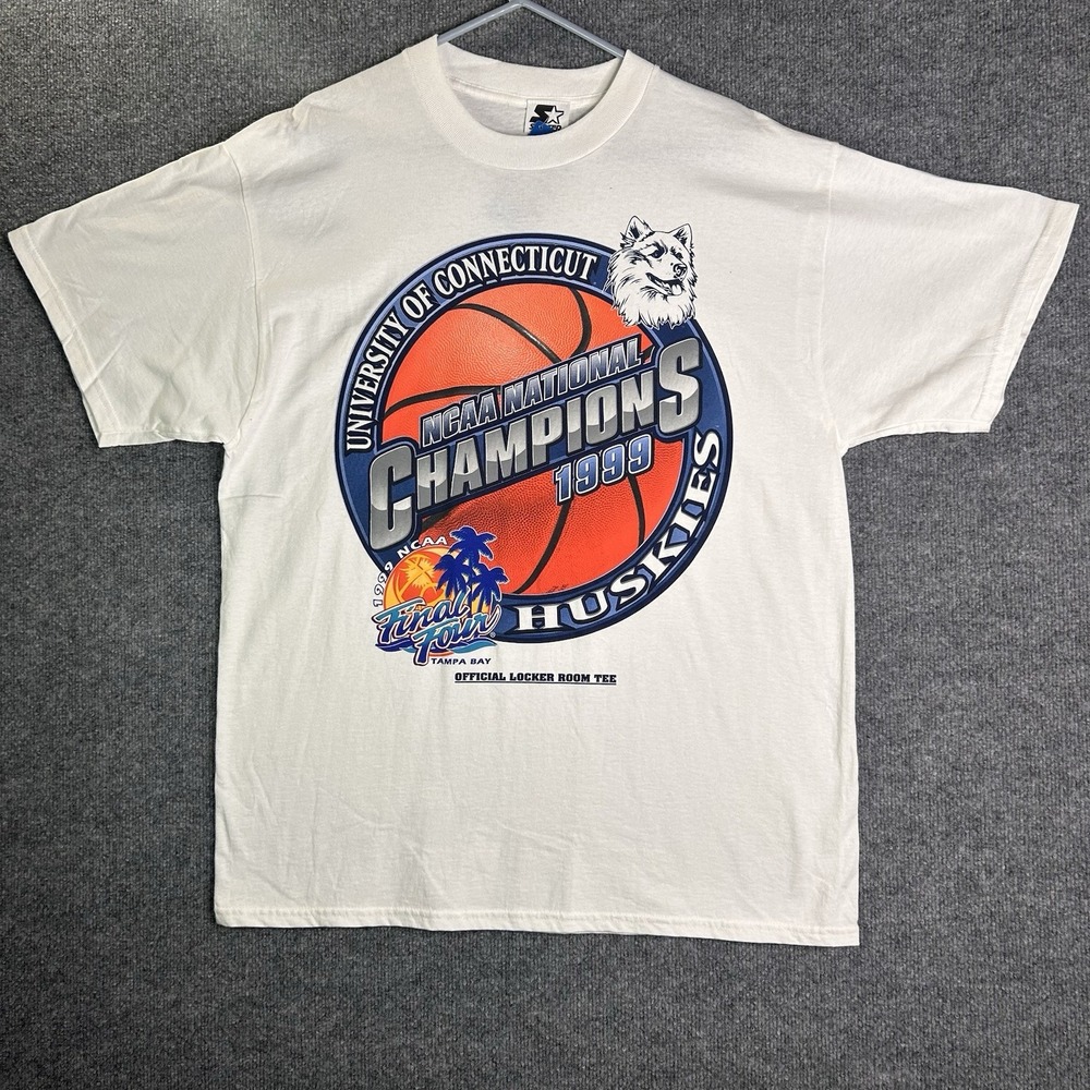 Vintage University Of Connecticut Ncaa Champions T Shirt Starter Huskies Size Xl